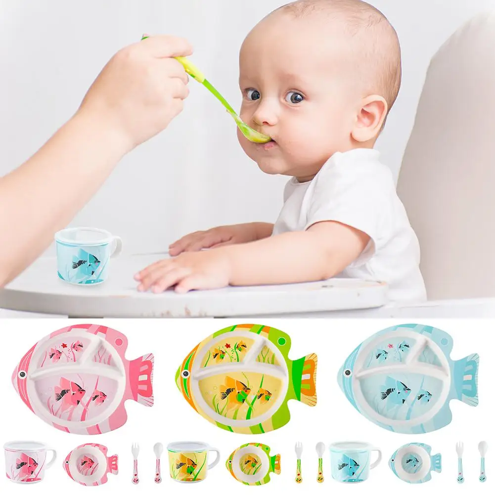 Baby Training Tableware Set Creative Cute Fish Shape Dinnerware w/Bowl Plate Spoon Fork Children's Necessary Feeding Partners
Baby Training Tableware Set Creative Cute Fish Shape Dinnerware w/Bowl Plate Spoon Fork Children's Necessary Feeding Partners