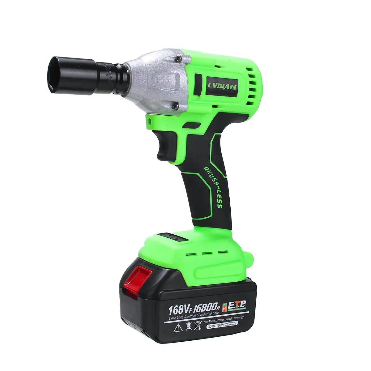 Brushless Electric Wrench Impact Wrench Socket Wrench 168VF 320N.m 16800mAh Li Battery Hand Drill Installation Power Tools
Brushless Electric Wrench Impact Wrench Socket Wrench 168VF 320N.m 16800mAh Li Battery Hand Drill Installation Power Tools