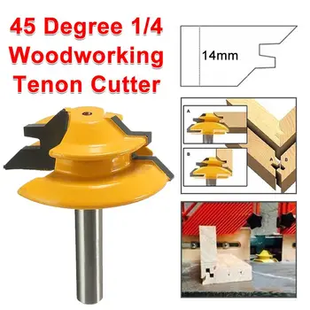 1/4*1-1/2 45 Degree Lock Miter Router Bit Shank Woodworking Tenon Milling Cutter Tool Drilling Milling for Woodworking Tool
1/4*1-1/2 45 Degree Lock Miter Router Bit Shank Woodworking Tenon Milling Cutter Tool Drilling Milling for Woodworking Tool