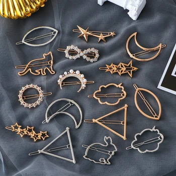 Fashion Woman Girls Hair Accessories Triangle Hair Clip Pin Metal Geometric Alloy Hairband Moon Circle Hairgrip Barrette Holder
Fashion Woman Girls Hair Accessories Triangle Hair Clip Pin Metal Geometric Alloy Hairband Moon Circle Hairgrip Barrette Holder