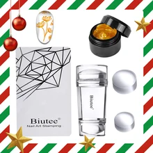 Buitee 12 색 네일 아트 스탬퍼 스탬핑 폴리 젤 세트 8ml 젤 biutee stamper 순수 클리어 젤리 실리콘 네일 스탬프 플레이트 세트(China)