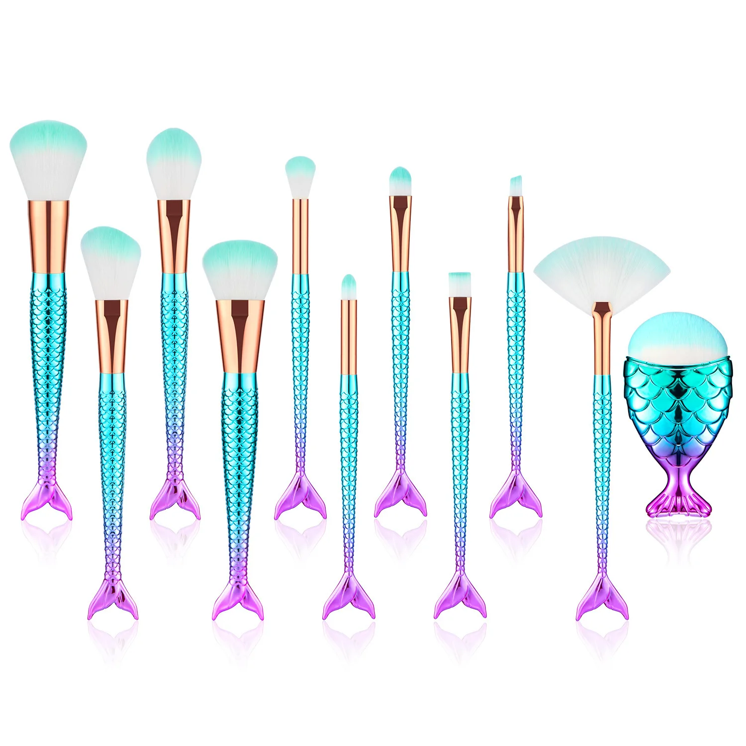 Popular Models 11 Gradient Mermaid Makeup Brushes Eye Shadow Fishtail Repair Brush Beauty Tools Factory Direct Sales
Popular Models 11 Gradient Mermaid Makeup Brushes Eye Shadow Fishtail Repair Brush Beauty Tools Factory Direct Sales