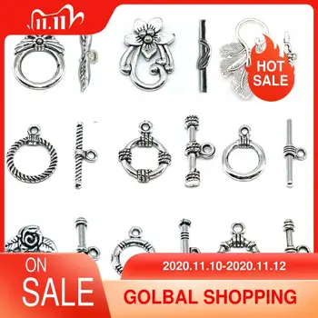 10 Sets Metal Antique Silver Plated Toggle Clasps Hooks OT Toggle Clasp Fastener Clasp Screw Thread Bracelet Jewelry Findings
10 Sets Metal Antique Silver Plated Toggle Clasps Hooks OT Toggle Clasp Fastener Clasp Screw Thread Bracelet Jewelry Findings