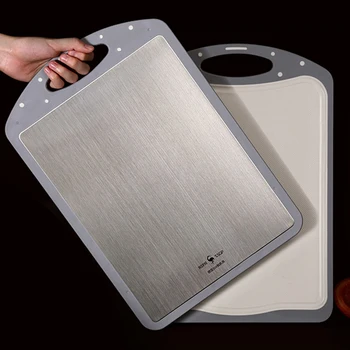 Stainless steel multi-functional kitchen board 304 double-sided chopping board antibacterial mildew proof Thicken cutting board
Stainless steel multi-functional kitchen board 304 double-sided chopping board antibacterial mildew proof Thicken cutting board