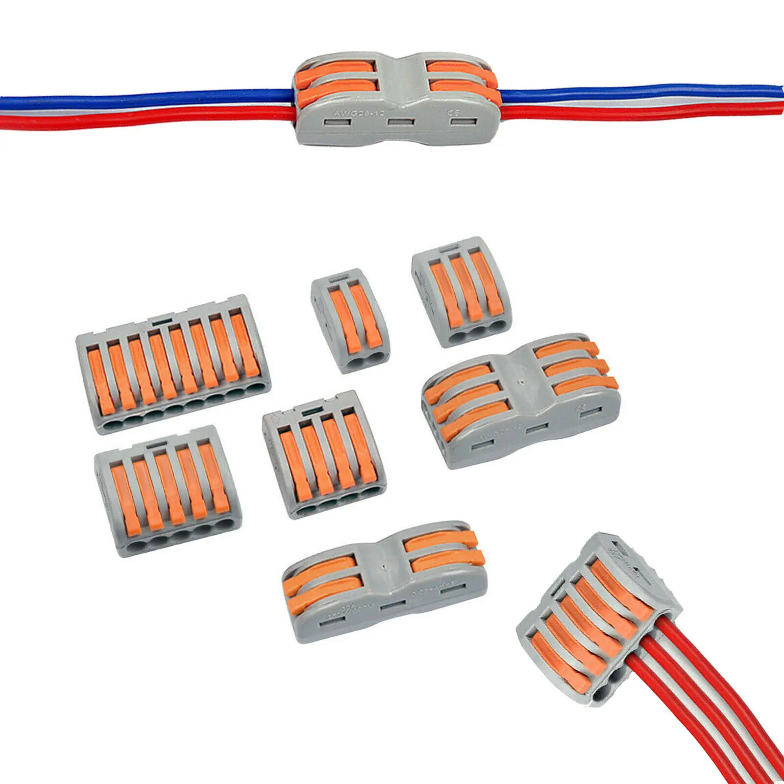 

5PCS0.08-4mm Mini Wire Cable Connectors Conductor Threader Splitter PCT212-PCT218 SPL-2 SPL-3 Spring Lever Terminal Blocks Reus