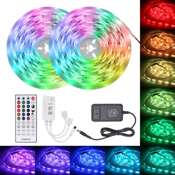 LED Strip Lights with IR Remote Smartphone BT Connection 5/10m 150/300LEDs 5050RGB ribbon led strip waterproof Home Party Decor
LED Strip Lights with IR Remote Smartphone BT Connection 5/10m 150/300LEDs 5050RGB ribbon led strip waterproof Home Party Decor