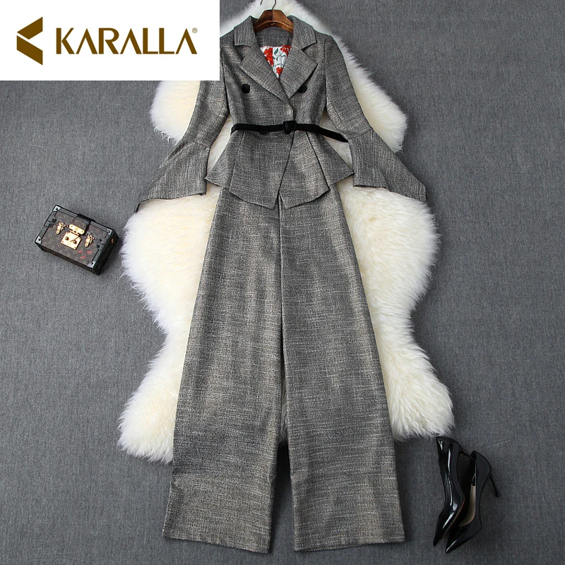 2019 Autumn Fashion New Korea Vintage Irregular Flare Sleeve Coat Jacket Small Suit + High Waist Wide Leg Pants Womens Set
2019 Autumn Fashion New Korea Vintage Irregular Flare Sleeve Coat Jacket Small Suit + High Waist Wide Leg Pants Womens Set