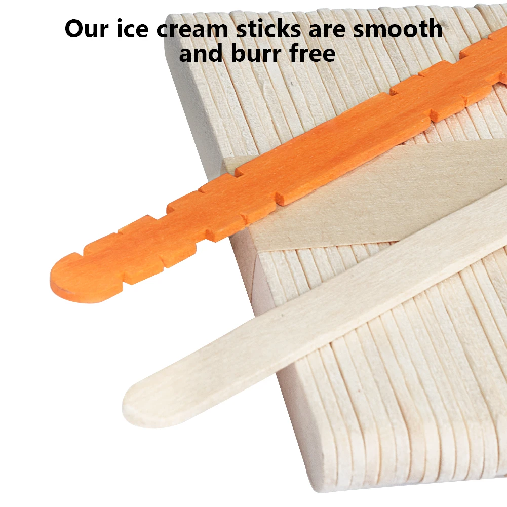 Generic Popsicle Sticks 50Pcs Wooden Craft Ice Cream Stick Ice Lolly