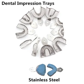 2Pcs/Set Dental Impression Tray Stainless Steel Teeth Tray Autoclavable Denture Instrument Trays Dentist Tools Lab Instrument 
2Pcs/Set Dental Impression Tray Stainless Steel Teeth Tray Autoclavable Denture Instrument Trays Dentist Tools Lab Instrument