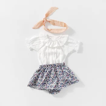 Baby Bubble Sleeve Round Neck Top + Floral Floral Culottes + Headdress Summer Female Baby Outing Vacation Party Travel Costume
Baby Bubble Sleeve Round Neck Top + Floral Floral Culottes + Headdress Summer Female Baby Outing Vacation Party Travel Costume