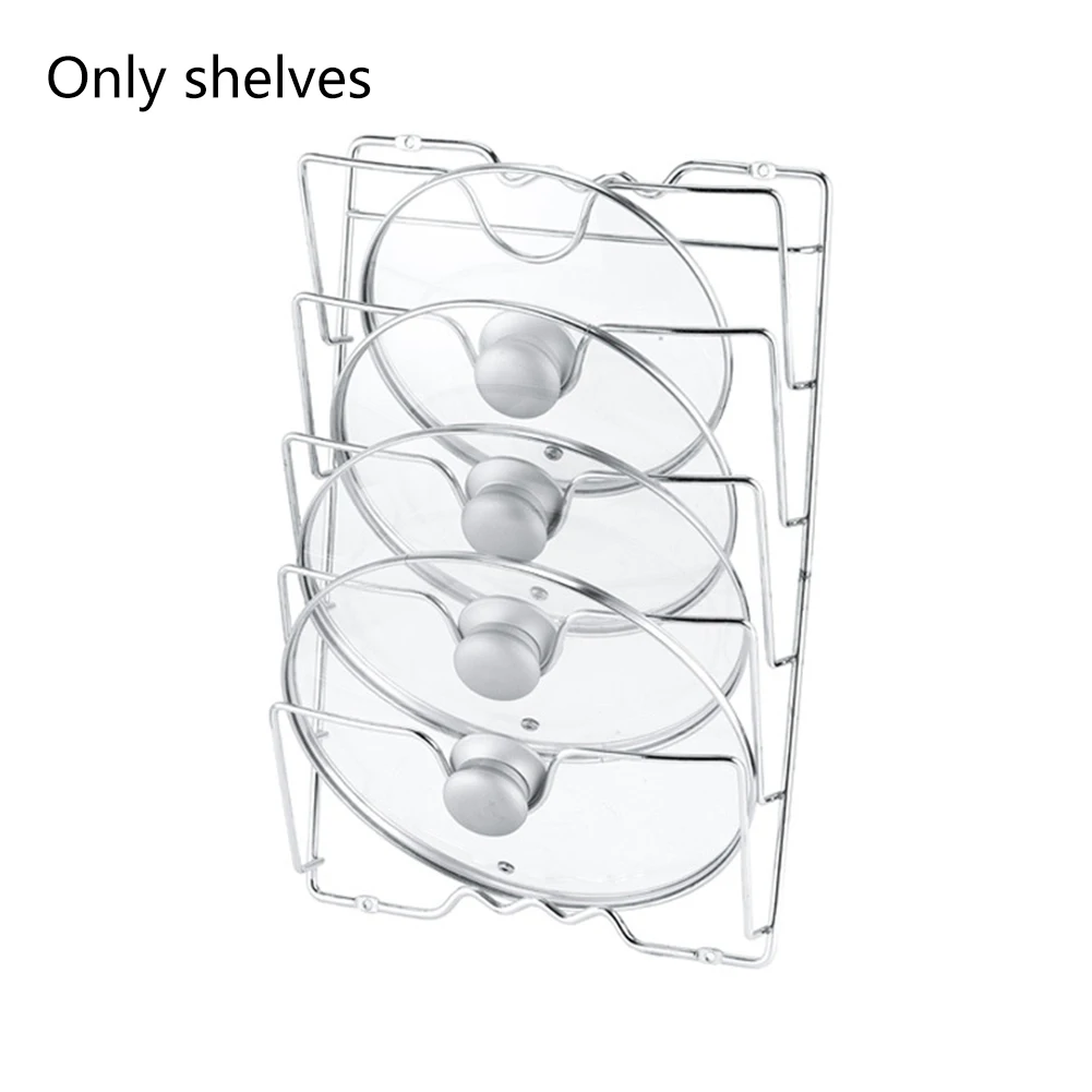 

Anti-fall Storage Rack Metal Drying Durable Easy Install Clean Pan Lid Holder Kitchen Accessories Pot Covers Holding Save Space