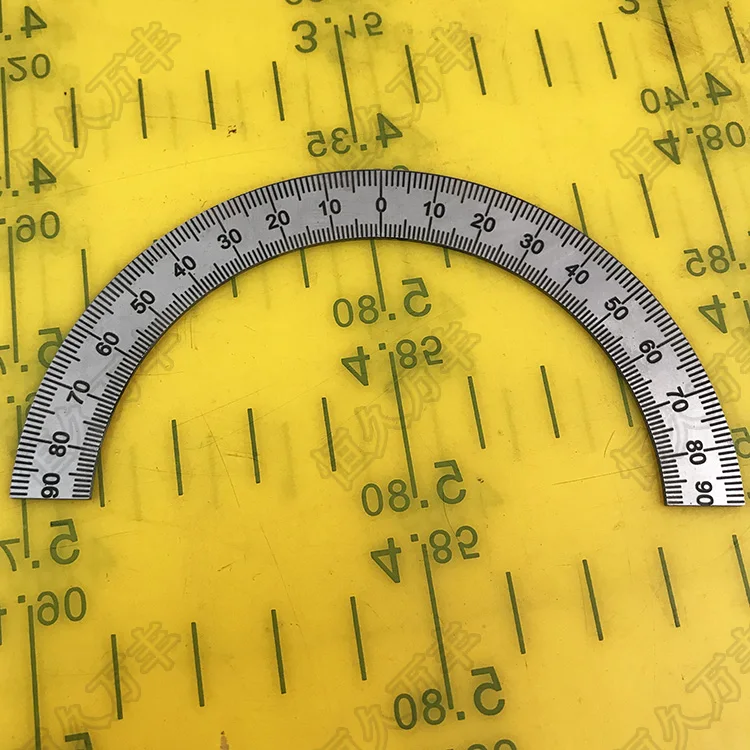 Outer Diameter:95mm Semi-Circular Scale Semi-Circular Scale Stainless Steel Scale Angle Plate Semi-Circle Angle Ruler 95#74#1
Outer Diameter:95mm Semi-Circular Scale Semi-Circular Scale Stainless Steel Scale Angle Plate Semi-Circle Angle Ruler 95#74#1