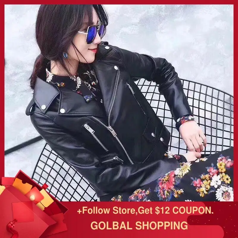 2020 Black Women Biker's Style Leather Jacket Plus Size XXXL Genuine Thin Sheepskin Spring Short Slim Fit Girls Leather Coat
2020 Black Women Biker's Style Leather Jacket Plus Size XXXL Genuine Thin Sheepskin Spring Short Slim Fit Girls Leather Coat