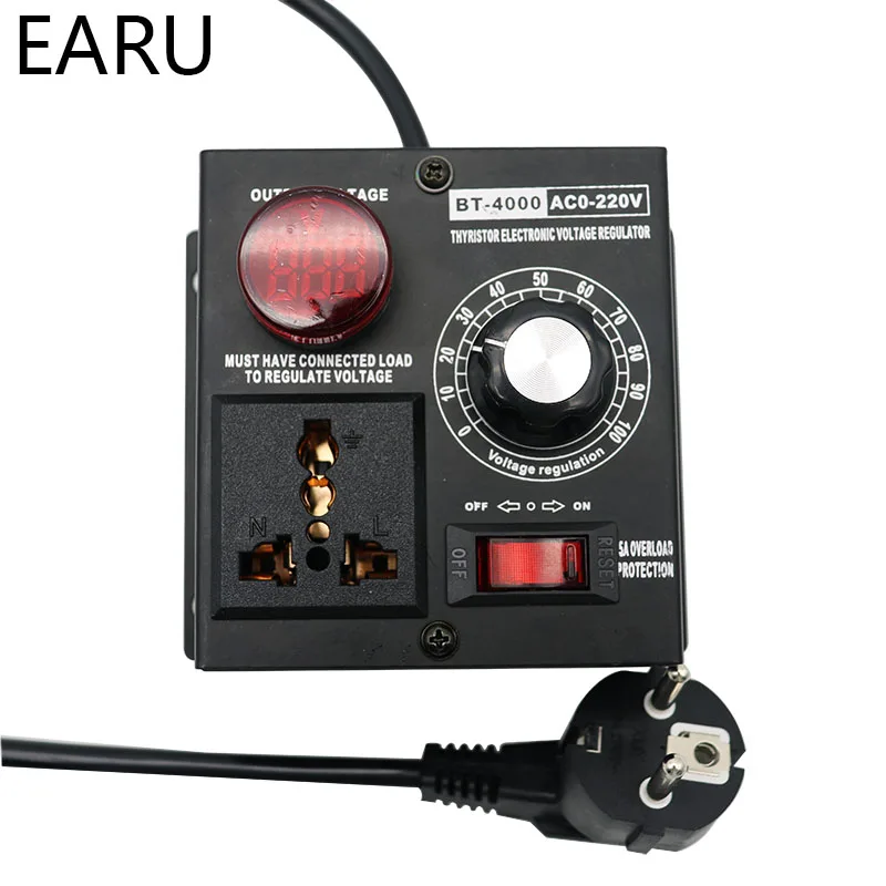 EU Plug 4000W AC 0-220V SCR Silicon Voltage Regulator Electric Variable Temperature Fan Motor Speed Controller Dimmer Thermostat
EU Plug 4000W AC 0-220V SCR Silicon Voltage Regulator Electric Variable Temperature Fan Motor Speed Controller Dimmer Thermostat