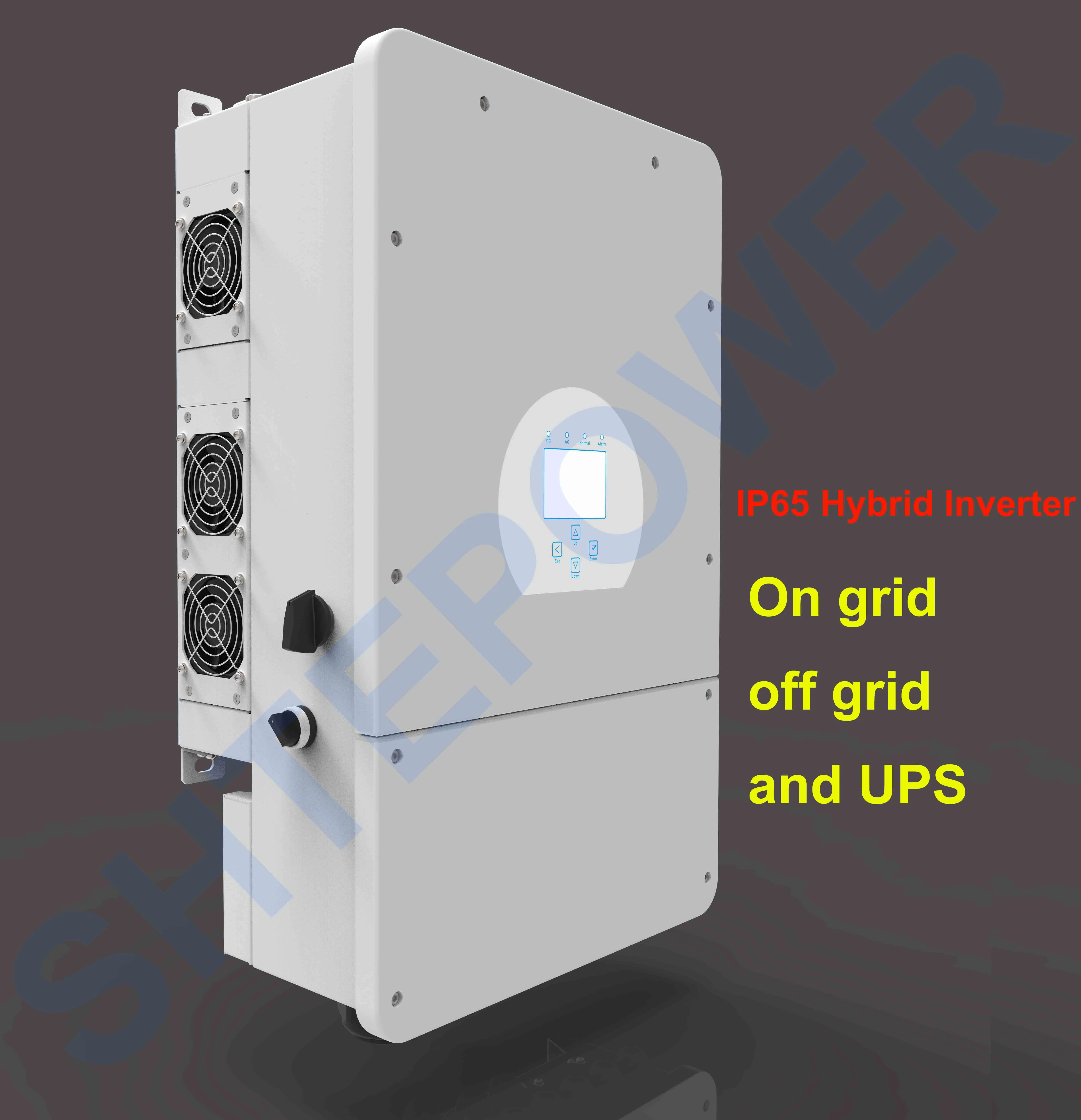 5KW 7.6/8KW on and off Grid Hybrid Energy Inverter with MPPT solar charger AC Charger UPS function dc 48v to ac 110v 220v 230v
5KW 7.6/8KW on and off Grid Hybrid Energy Inverter with MPPT solar charger AC Charger UPS function dc 48v to ac 110v 220v 230v