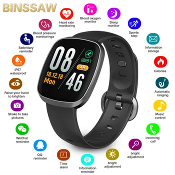 BINSSAW Women Smart Watches IP67 Waterproof Heart Rate Wristband Fitness Tracker Sports Wrist Watch Men Smartwatch IOS Android
BINSSAW Women Smart Watches IP67 Waterproof Heart Rate Wristband Fitness Tracker Sports Wrist Watch Men Smartwatch IOS Android