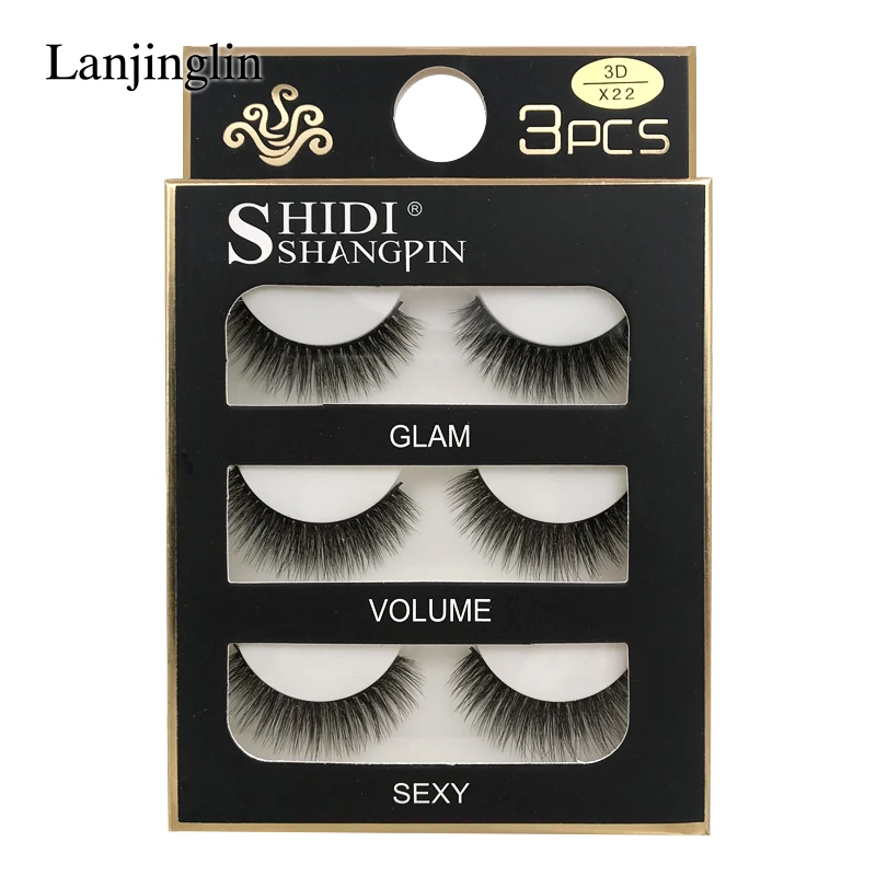 Faux Cils 3 Pairs False Eyelashes Soft Natural Long Wispy Fluffy 3D Mink Lashes Handmade Makeup Tool Extension Fake Eye Lashes 35 H1732094c8b4547bcab93b68876418d25H