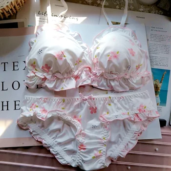 Cute Japanese Cherry Blossoms Girl Bra Set Thin Section Sexy Lace Sweet Student Soft Underwear and Panty Set Lingere Femme
Cute Japanese Cherry Blossoms Girl Bra Set Thin Section Sexy Lace Sweet Student Soft Underwear and Panty Set Lingere Femme