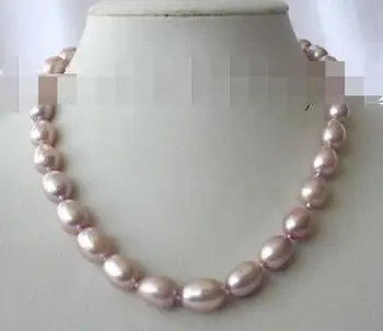 

stunning big 9-10mm baroque lavender freshwater cultured pearl necklace s1355