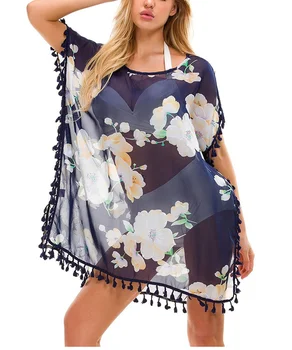 Chiffon Transparent Beach Tassel Bikini Cover up Summer Ladies Floral Batwing Sleeve Loose Chiffon Short Dress Beach dress
Chiffon Transparent Beach Tassel Bikini Cover up Summer Ladies Floral Batwing Sleeve Loose Chiffon Short Dress Beach dress