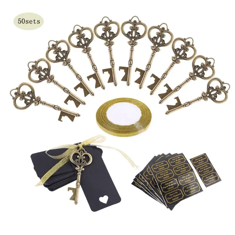 50 Sets Vintage Key Bottle Opener with Tags Label Sticker Wedding Party Favors Gifts Bridesmaid Gift Wedding Details For Guests
50 Sets Vintage Key Bottle Opener with Tags Label Sticker Wedding Party Favors Gifts Bridesmaid Gift Wedding Details For Guests