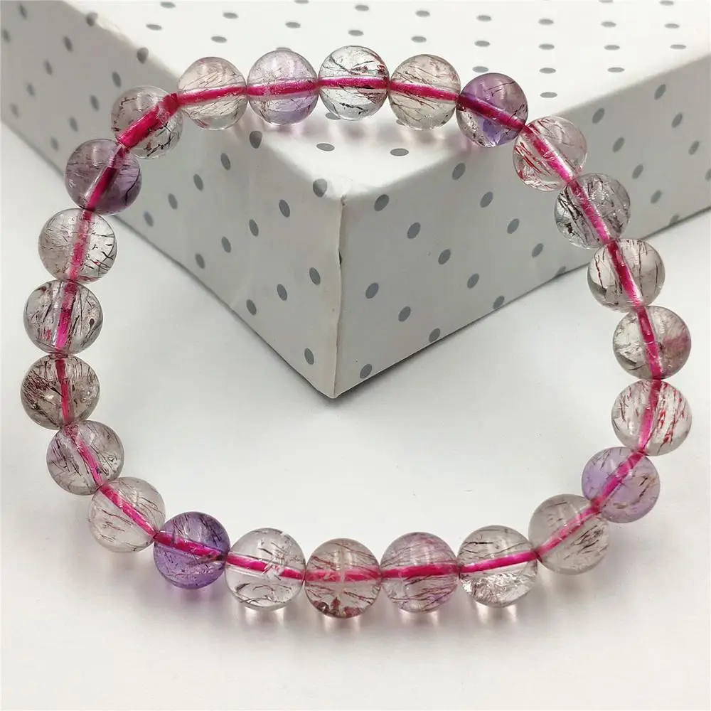 7mm Natural Super Seven Colorful Rutilated Quartz Melody Stone Bracelet Round Beads Jewelry AAAAA 
7mm Natural Super Seven Colorful Rutilated Quartz Melody Stone Bracelet Round Beads Jewelry AAAAA