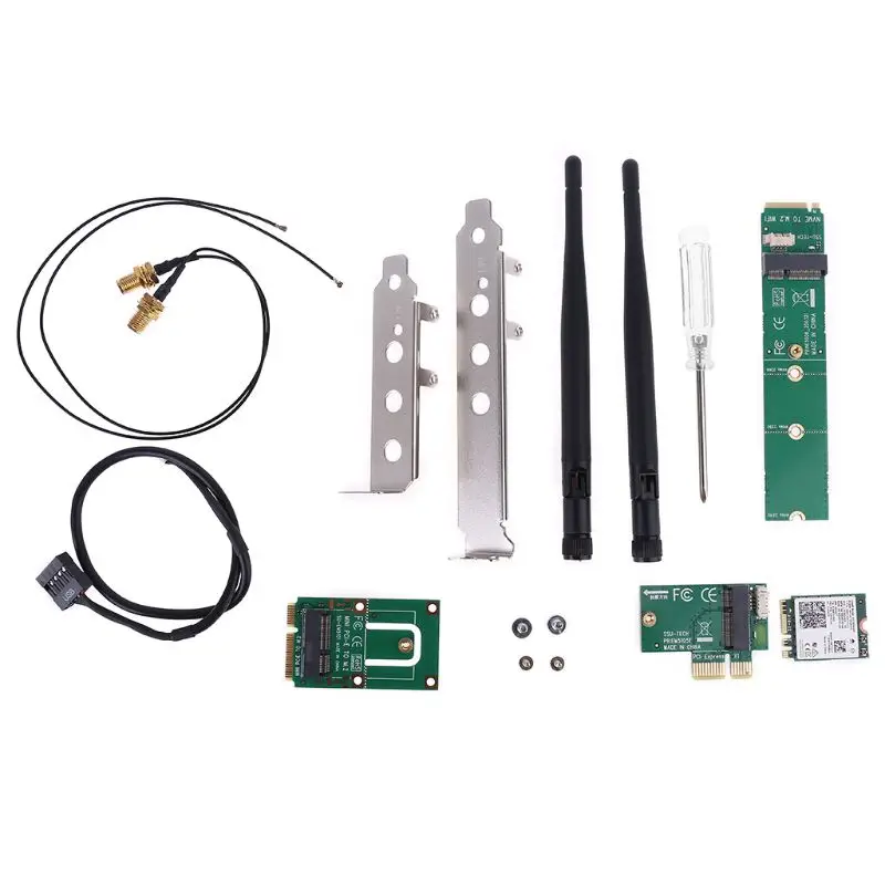 AX200 Wireless Card with Kits NVME Mini Pcie PCIE Adapter 2974Mbps Bluetooth 5.0
AX200 Wireless Card with Kits NVME Mini Pcie PCIE Adapter 2974Mbps Bluetooth 5.0