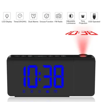 USB Projection Alarm Clock Digital Date Snooze Function FM Radio Desktop Clock Wake Up Projector Multifunctional Led Clock
USB Projection Alarm Clock Digital Date Snooze Function FM Radio Desktop Clock Wake Up Projector Multifunctional Led Clock
