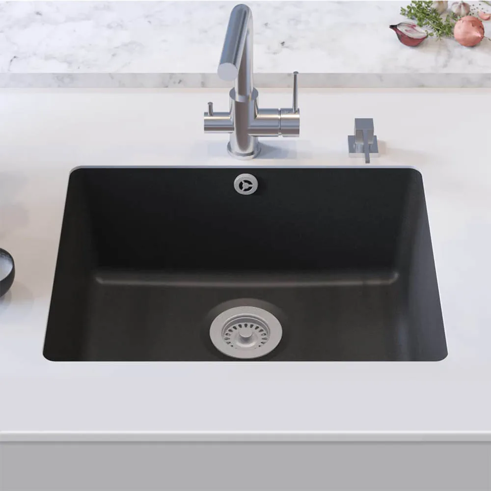Granite Kitchen Sinks Black Rectangular Single Bowel Kitchen Sink Above Counter and Udermount Vegetable Washing Basin Set
Granite Kitchen Sinks Black Rectangular Single Bowel Kitchen Sink Above Counter and Udermount Vegetable Washing Basin Set