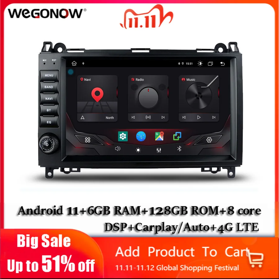 Автомобильный DVD-плеер 9 "DSP Android 11 0 6 ГБ ОЗУ 128 GPS WIFI Bluetooth радио для Benz A150 A160 A170 A180
