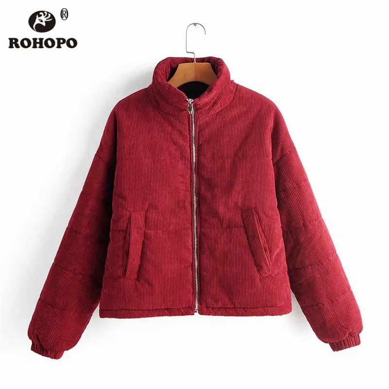 ROHOPO Stand Collar Corduroy Fabric Fill Cotton Parkas Coat Winter Solid Female Thick Drawstring Hem Padded Jacket coats #240
ROHOPO Stand Collar Corduroy Fabric Fill Cotton Parkas Coat Winter Solid Female Thick Drawstring Hem Padded Jacket coats #240