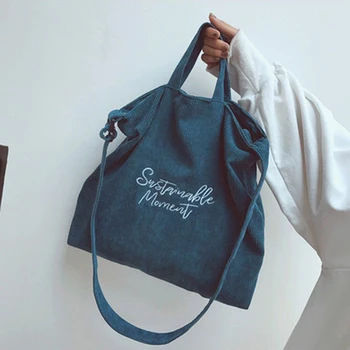 Women Corduroy Canvas Tote Ladies Casual Shoulder Bag Foldable Reusable Shopping Bags Beach Bag Female Cotton Cloth Handbag
Women Corduroy Canvas Tote Ladies Casual Shoulder Bag Foldable Reusable Shopping Bags Beach Bag Female Cotton Cloth Handbag