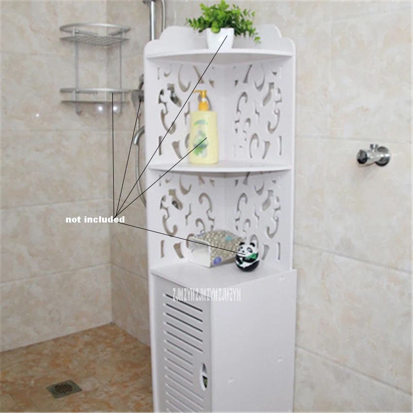 1203030 Hollow Out Bathroom Storage Side Cabinet Floor Type Tissue Rack Waterproof Toilet Vanity No Punching | Обустройство дома