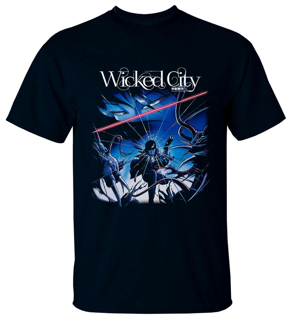 Аниме Wicked City V1 Yoshiaki Kawajiri 1987 Футболка (черный) все размеры S-3Xl брендовая одежда