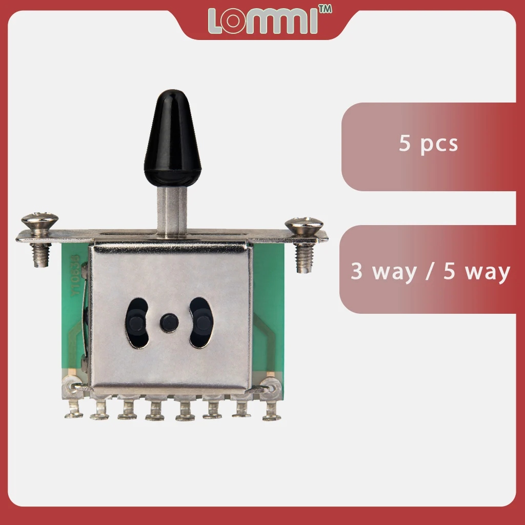 LOMMI 5PCS 3-Way 5-Way Electric Guitar Pickup Selector Switch Guitar Parts For Strat Style Guitar Pickup Switch Wiring Harness
LOMMI 5PCS 3-Way 5-Way Electric Guitar Pickup Selector Switch Guitar Parts For Strat Style Guitar Pickup Switch Wiring Harness