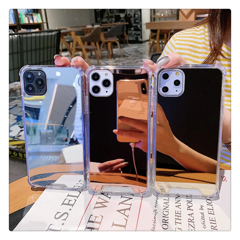 Зеркальный чехол для iphone 12 mini 11 Pro MAX 6 6s 8 7 Plus X XS Max XR SE 2020 противоударный мягкий