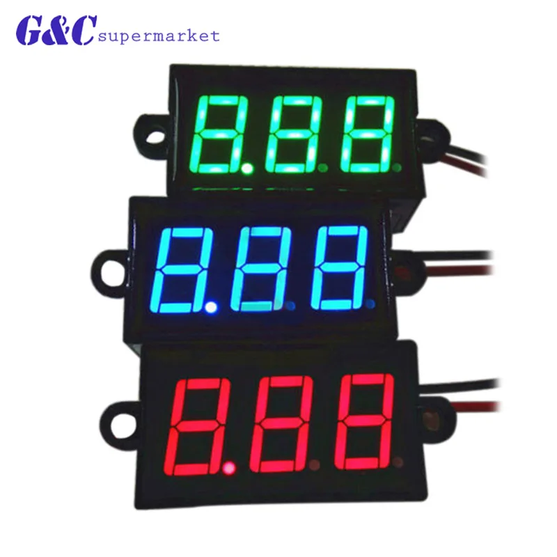 Waterproof 0.56" Mini LED Digital Voltmeter DC 5V 12V 24V Voltage Meter Volt Detector Battery Monitor Red Green Blue Display diy
Waterproof 0.56" Mini LED Digital Voltmeter DC 5V 12V 24V Voltage Meter Volt Detector Battery Monitor Red Green Blue Display diy