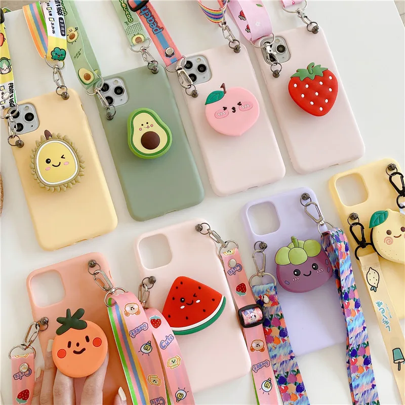 

3D cartoon Holder Stand Case for Xiaomi Redmi 4A 4X 5 5A 6 6A 7 7A 8 8A 9 9A 9i 9C 9T K20 K30i K30s K40 Pro Plus lanyard Cover