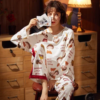 Women's Pajamas Set New Spring Fall Stitch Pijamas Set Silk Feeling Sleepwear Pajamas for women Pijama Feminino Pyjama
Women's Pajamas Set New Spring Fall Stitch Pijamas Set Silk Feeling Sleepwear Pajamas for women Pijama Feminino Pyjama