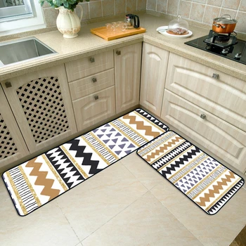Nordic Style Anti-Slip Absorption Kitchen Carpets Geometric Yellow Black Striped Kitchen Rugs Bath Toilet Tapete Porch Door Mat 
Nordic Style Anti-Slip Absorption Kitchen Carpets Geometric Yellow Black Striped Kitchen Rugs Bath Toilet Tapete Porch Door Mat