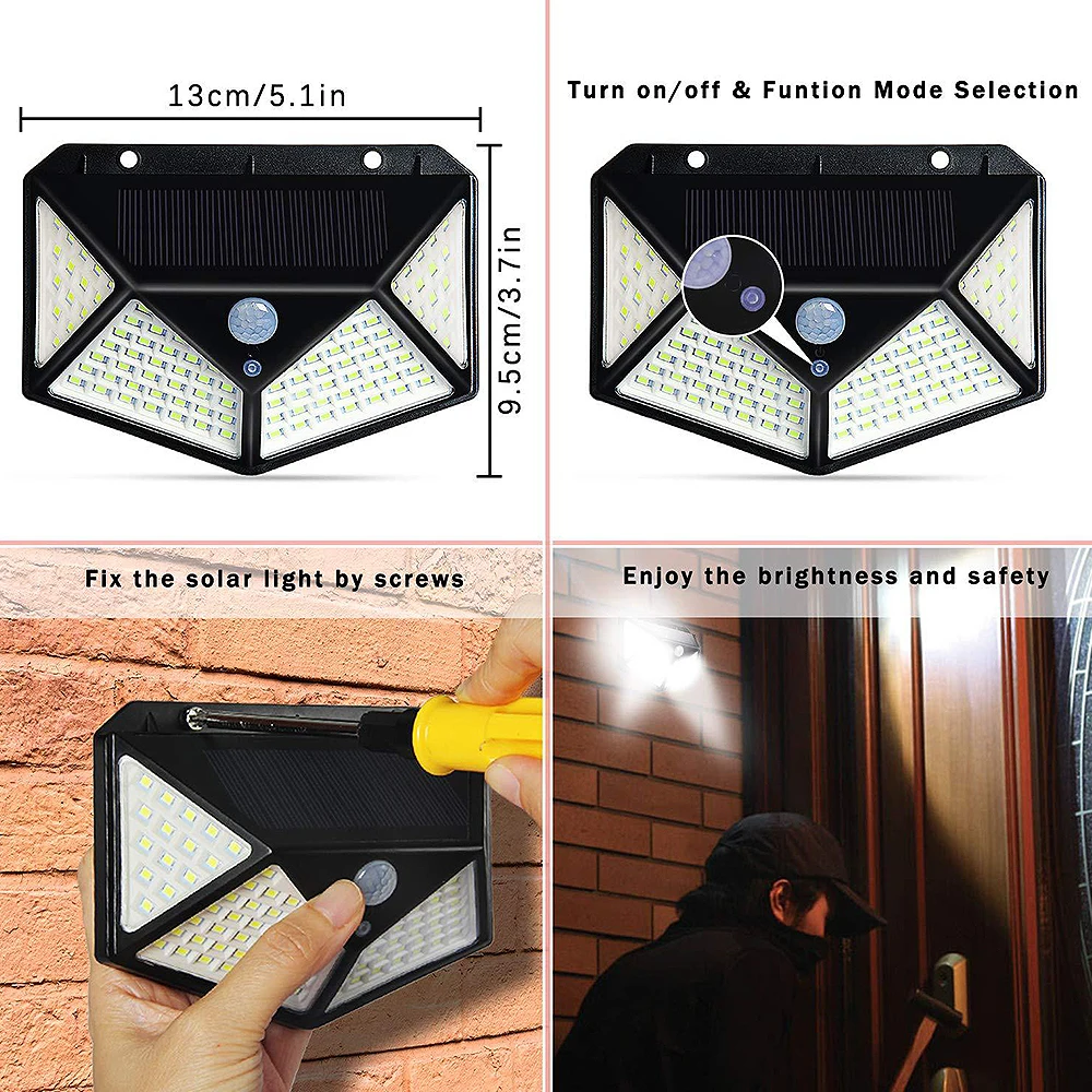 Solar Lights LED Motion Activated Wall Light Bright Waterproof Wireless Security Outdoor Lighting With Motion Sensor new
Solar Lights LED Motion Activated Wall Light Bright Waterproof Wireless Security Outdoor Lighting With Motion Sensor new