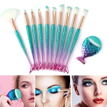 10/11PCS Mermaid Colorful Pro Makeup Brushes Set Powder Foundation Eyeshadow Brush Tool New Christmas Gift for Girlfriend
10/11PCS Mermaid Colorful Pro Makeup Brushes Set Powder Foundation Eyeshadow Brush Tool New Christmas Gift for Girlfriend