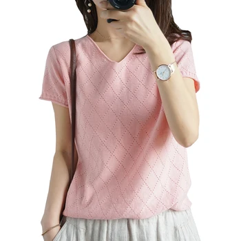 Shintimes Thin Argyle Women Sweater Hollow Out Summer 2020 Knitted V-Neck High Elastic Korean Fashion Sweater Woman Pullovers
Shintimes Thin Argyle Women Sweater Hollow Out Summer 2020 Knitted V-Neck High Elastic Korean Fashion Sweater Woman Pullovers