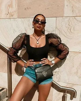 New Women See-through Sheer Mesh Polka Dot Long Sleeve Square Collar Short Blouse Ladies Puff Sleeve Patchwork Crop Top Shirts
New Women See-through Sheer Mesh Polka Dot Long Sleeve Square Collar Short Blouse Ladies Puff Sleeve Patchwork Crop Top Shirts