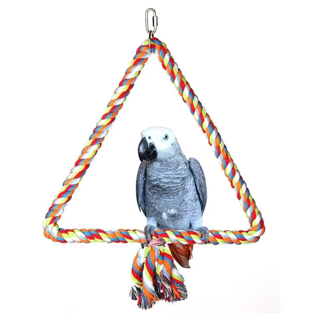 Birds Rope Triangle Perch Adjustable Parrot Cage Stand Chewing Swing Toy Ropes for Small Medium Parrot Spiral Rope Cage
Birds Rope Triangle Perch Adjustable Parrot Cage Stand Chewing Swing Toy Ropes for Small Medium Parrot Spiral Rope Cage