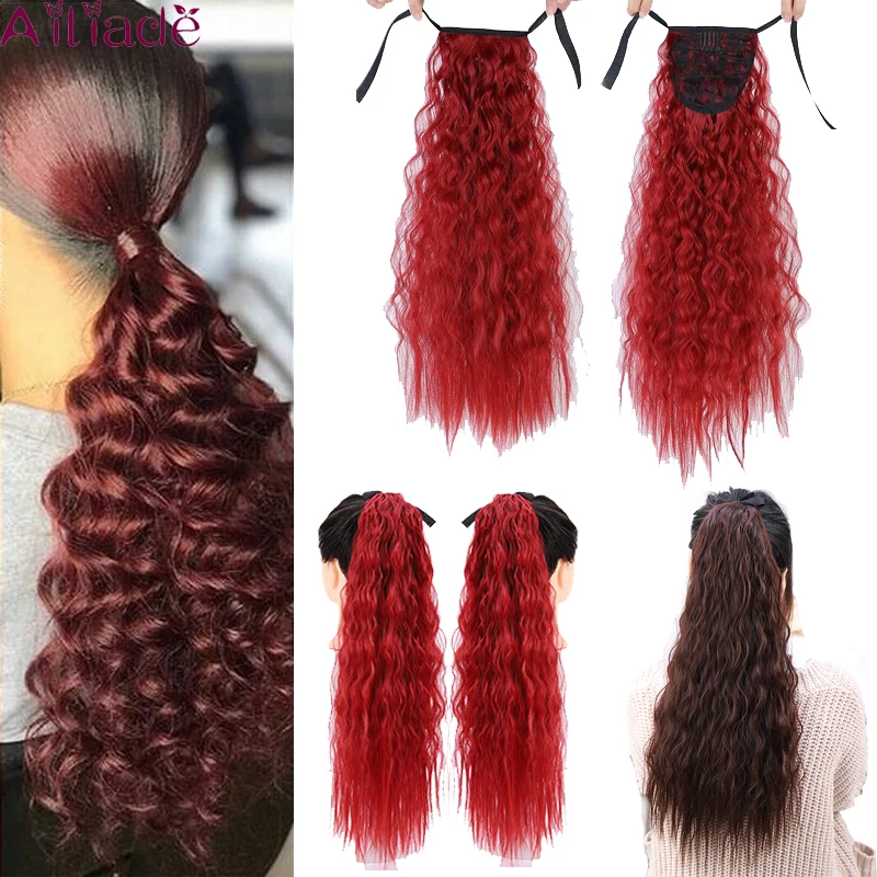 AILIADE Red Long Curly Synthetic Drawstring Clip Ponytail Hair Extensions High Temperature Fiber Hairpieces for Women 22inch
AILIADE Red Long Curly Synthetic Drawstring Clip Ponytail Hair Extensions High Temperature Fiber Hairpieces for Women 22inch