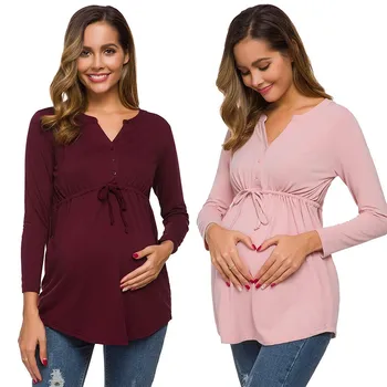 Clothes For Pregnant Women Blouse Ropa De Mujer Women Maternity Long Sleeve Solid Color Nursing Tops T-shirt For Breastfeeding
Clothes For Pregnant Women Blouse Ropa De Mujer Women Maternity Long Sleeve Solid Color Nursing Tops T-shirt For Breastfeeding