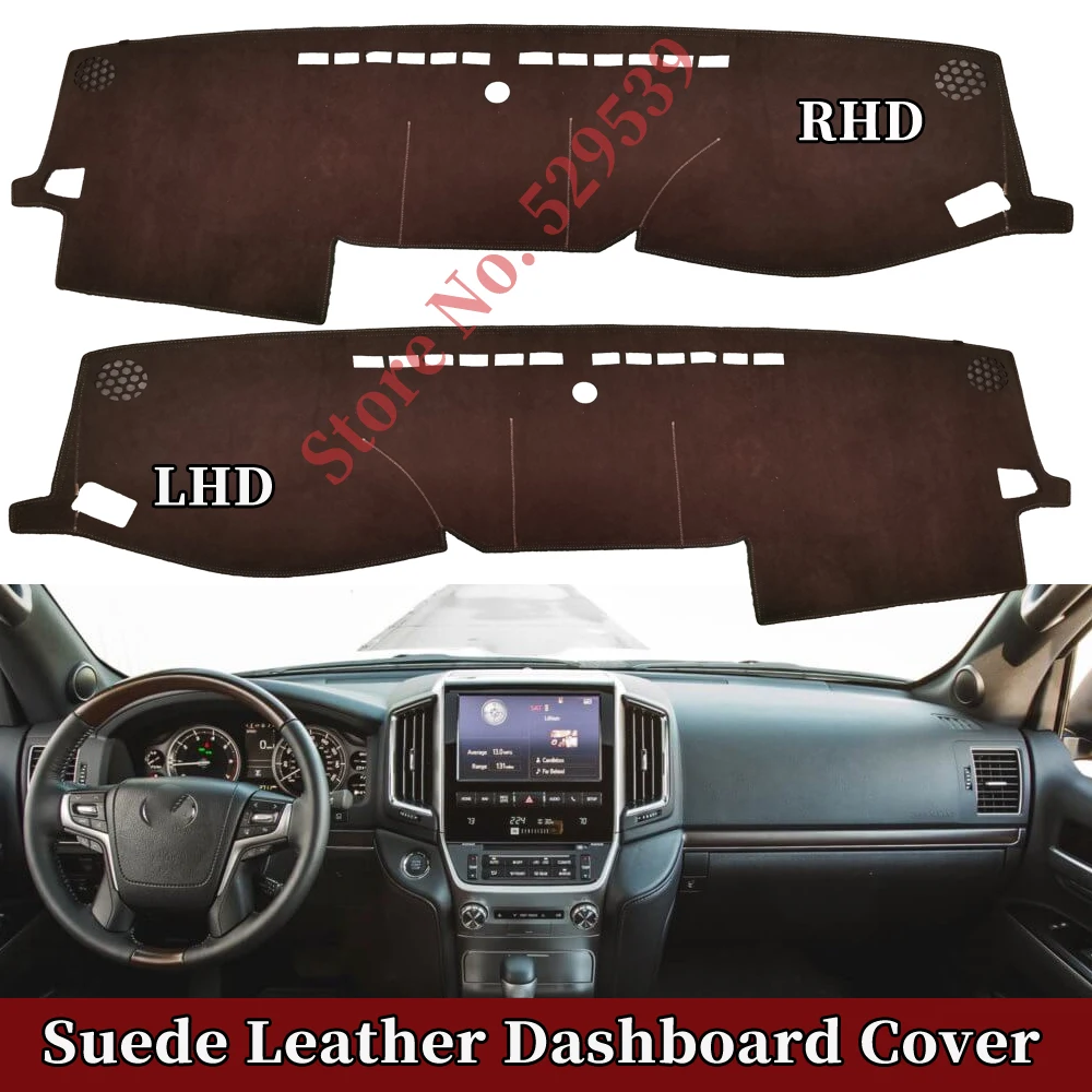 

Car-styling Suede Leather Dashmat Dashboard Cover Pad Dash Mat For Toyota Landcruiser Land Cruiser 2016-2022 2017 2018 2019 2021