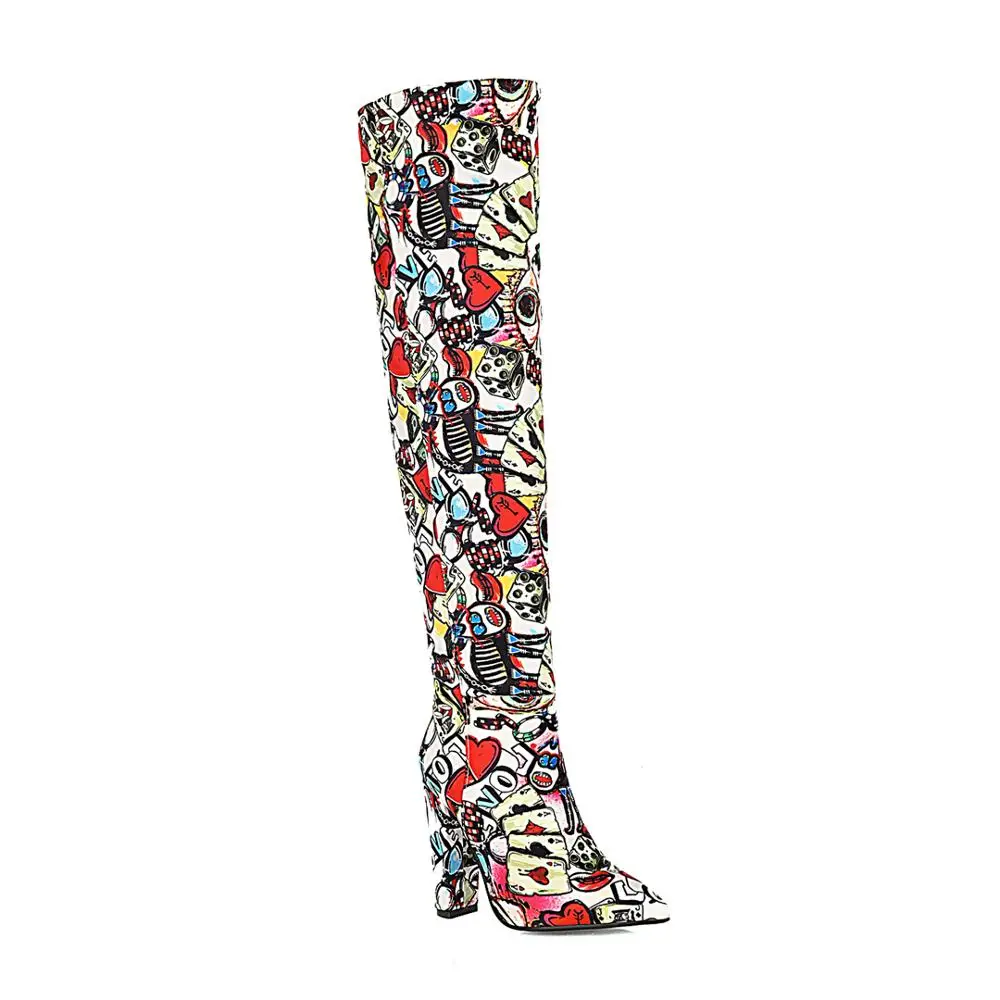 European And American Style Floral Fabric And Solid Color High-Tube Over-The-Knee High-Heeled Women's Shoes Pointed Thick Heels
European And American Style Floral Fabric And Solid Color High-Tube Over-The-Knee High-Heeled Women's Shoes Pointed Thick Heels