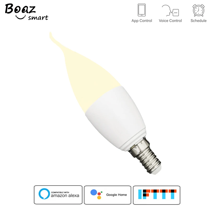 Boaz Smart E14 Candle Light Bulb Wifi Remote Control Warm White Smartlife Light Dimmable Alexa Echo Google Home IFTTT Tuya Smart
Boaz Smart E14 Candle Light Bulb Wifi Remote Control Warm White Smartlife Light Dimmable Alexa Echo Google Home IFTTT Tuya Smart